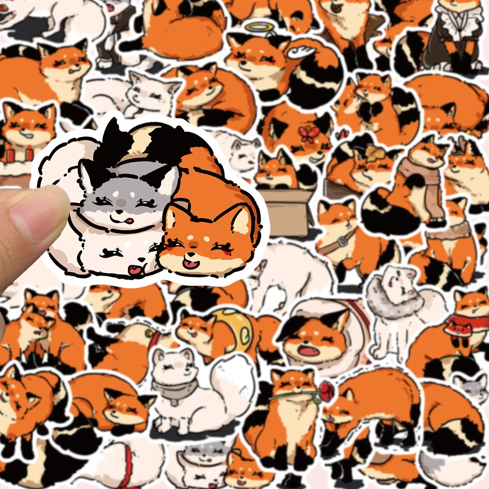 10/30/50 قطعة الإبداعية الكرتون الثعلب الحيوان ملصقات لطيف الكتابة على الجدران الشارات Skateboard بها بنفسك سكيت الغيتار الهاتف Kawaii لاصقة تزيين اللعب #3