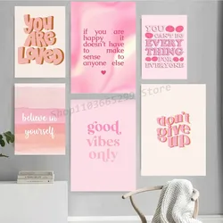1pc Bauhaus Words Quote Pink Self-adhesive Art Poster Waterproof Paper Sticker Coffee House Bar Room Wall Decor