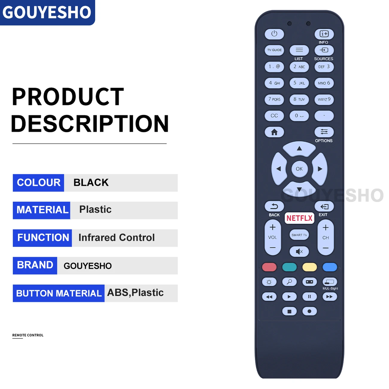 RC1994713/01 Remote Control for AOC NETFLIX Smart TV 398GR08BEACN0000PH RC1994713/01 55LE55U7970 LE32D3350 LE40D3350