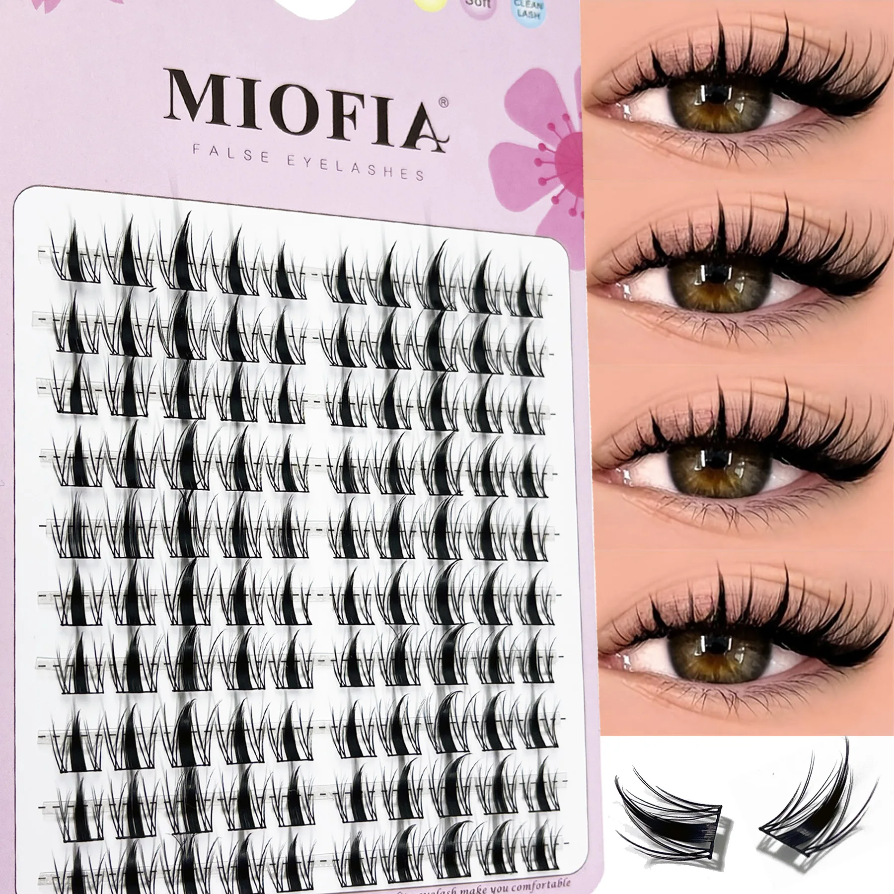 10 Rows Lashes Clusters Manga Style Eyelash Natural Look Individual False Eyelash DIY Segmented Eyelashes