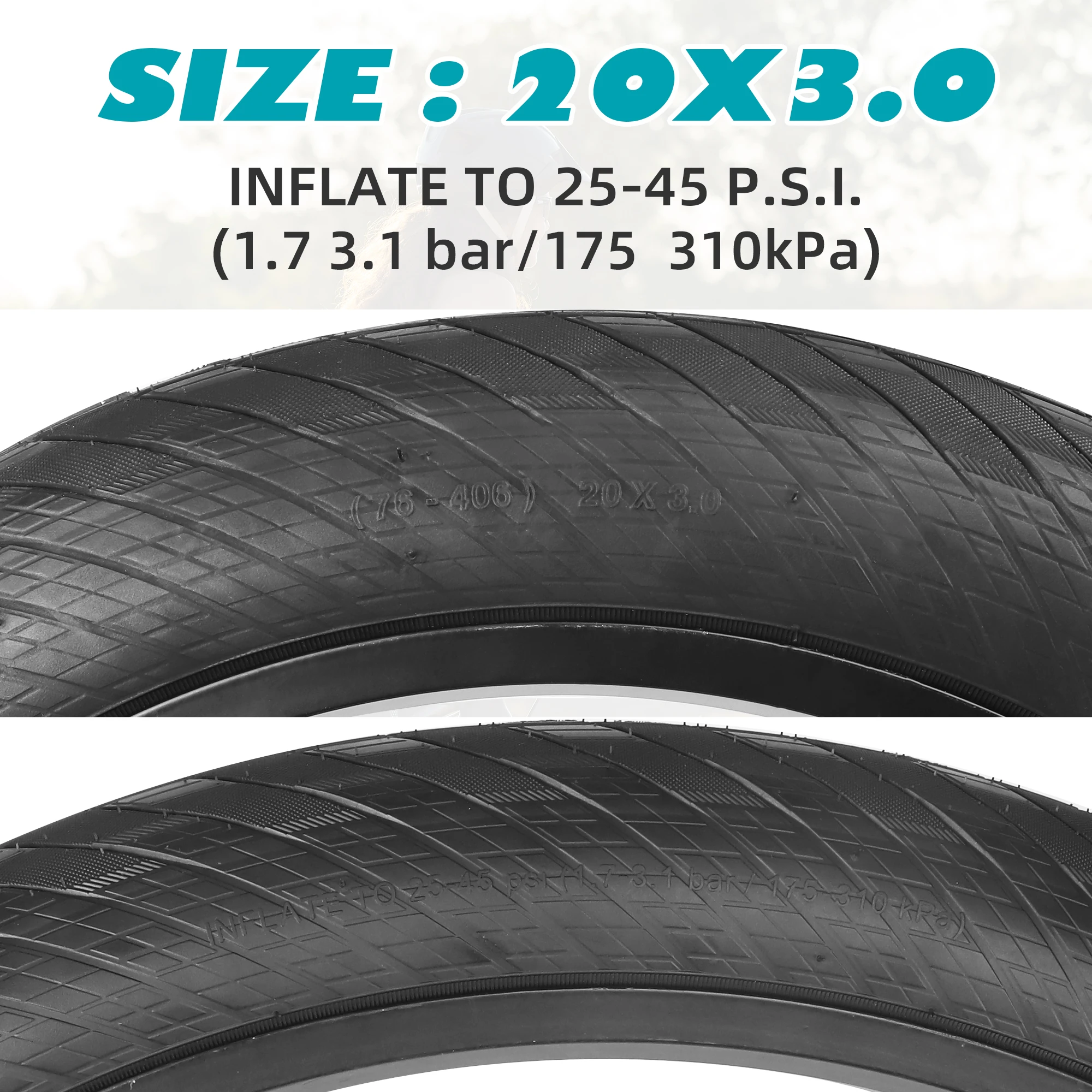 ZUKKA 1er-Pack 20/24/26x3.0 Fatbike-Reifen E-Bike-Reifen MTB Hochbelastbare Verschleißfeste E-Bike Mountainbike Schneereifen – Detail 9