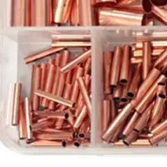 250PCS Copper Wire Ferrules Kit 7 Sizes Non Insulated Crimp Connectors For Electrical Automotive Marine Terminal Blocks