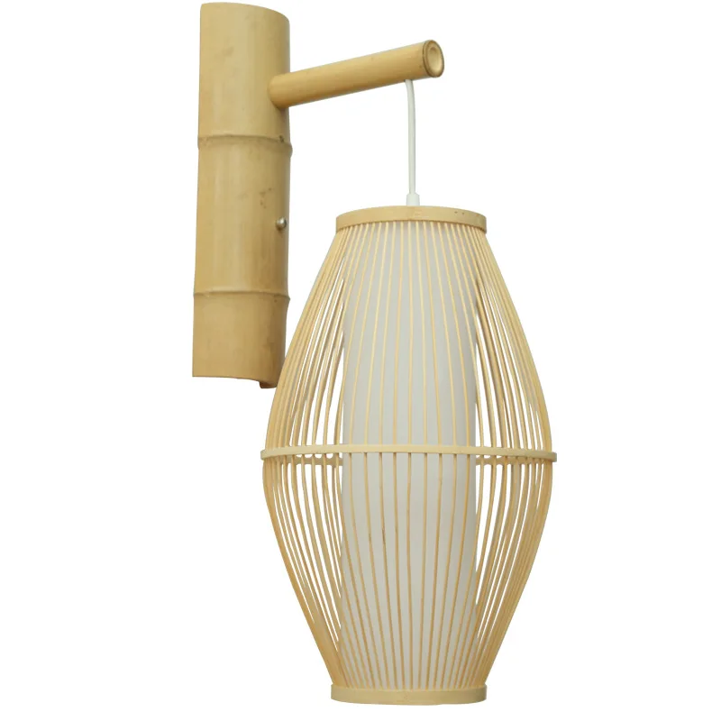 

New Chinese Wall Lamp Corridor Aisle Tea Room Southeast Asia Modern Hotel Bedside Lamp Antique Chinese Bamboo Light