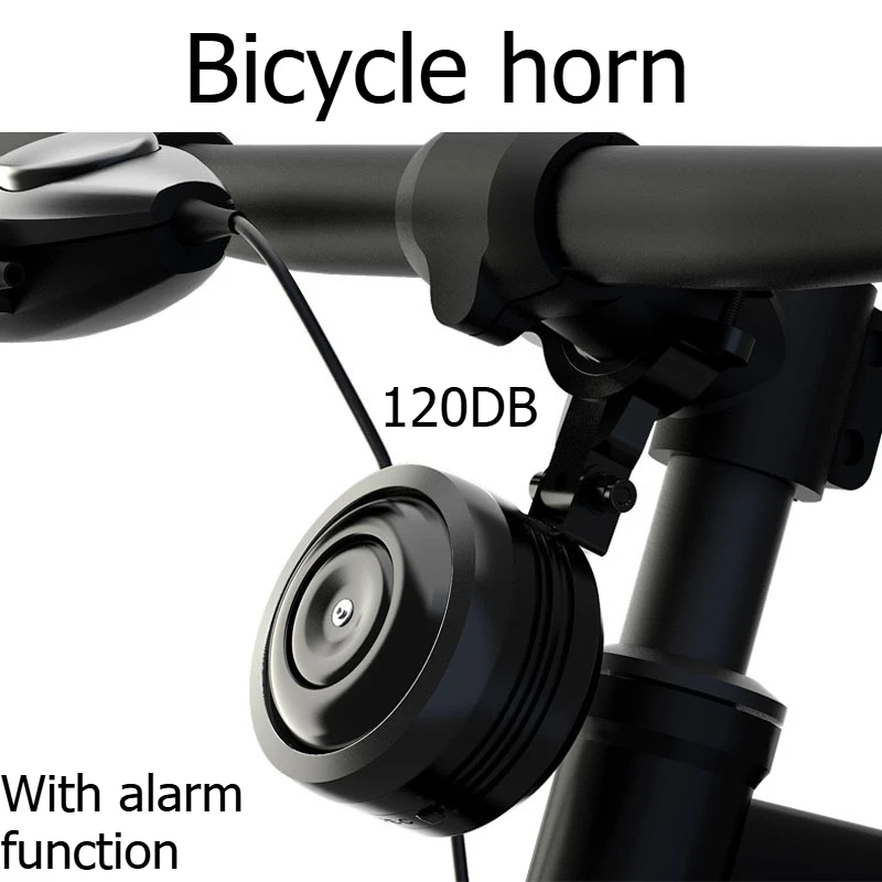 

Loud Bike Bell Wireless Remote Control Anti-Theft Security Alarm USB Charging Electric Horn for Mountain Bike Scooter Cycling