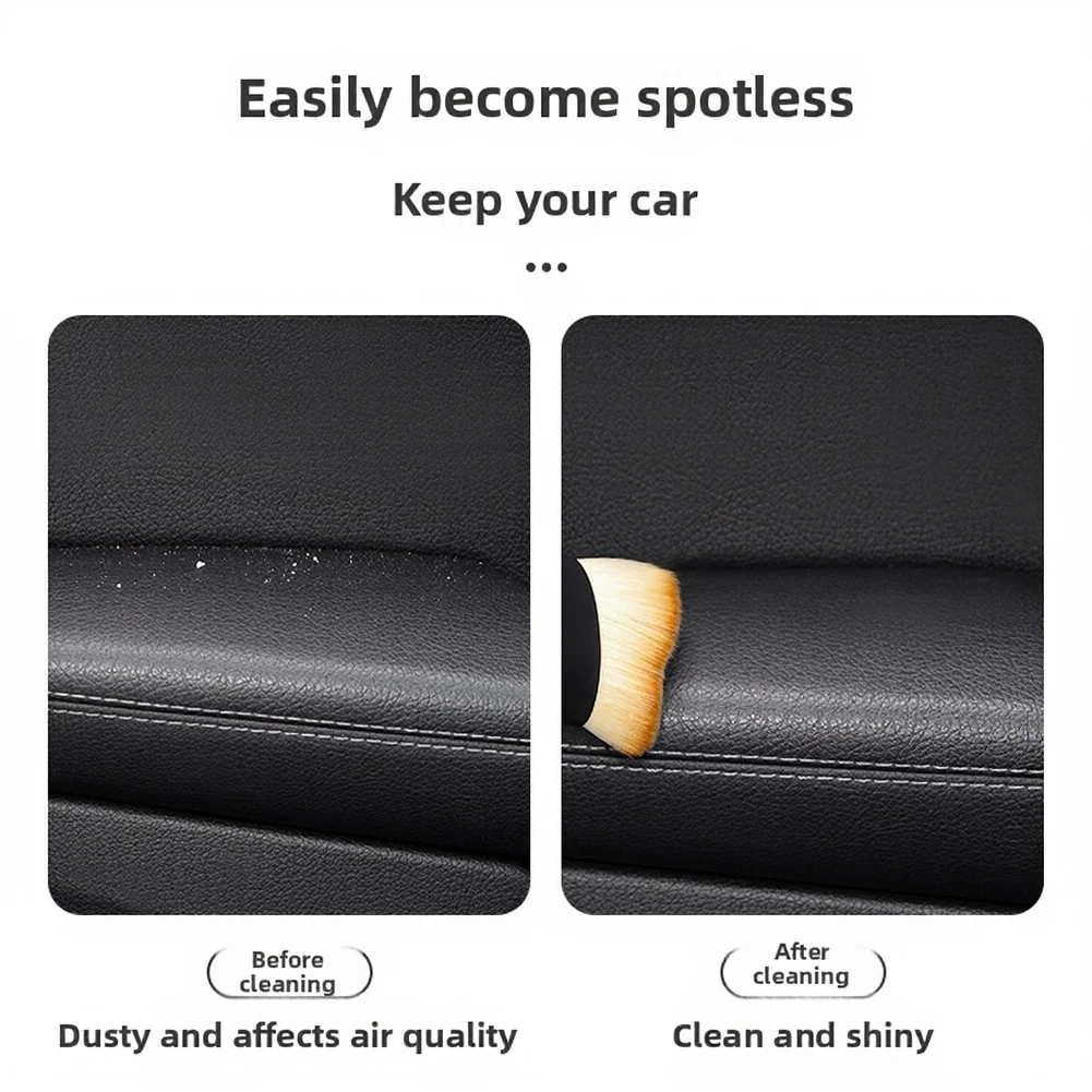 2 in 1 Dual Head Car Brush Coral Fleece for Tight Corners Nylon Bristles for Flat Surfaces for Vehicle and Home Cleaning