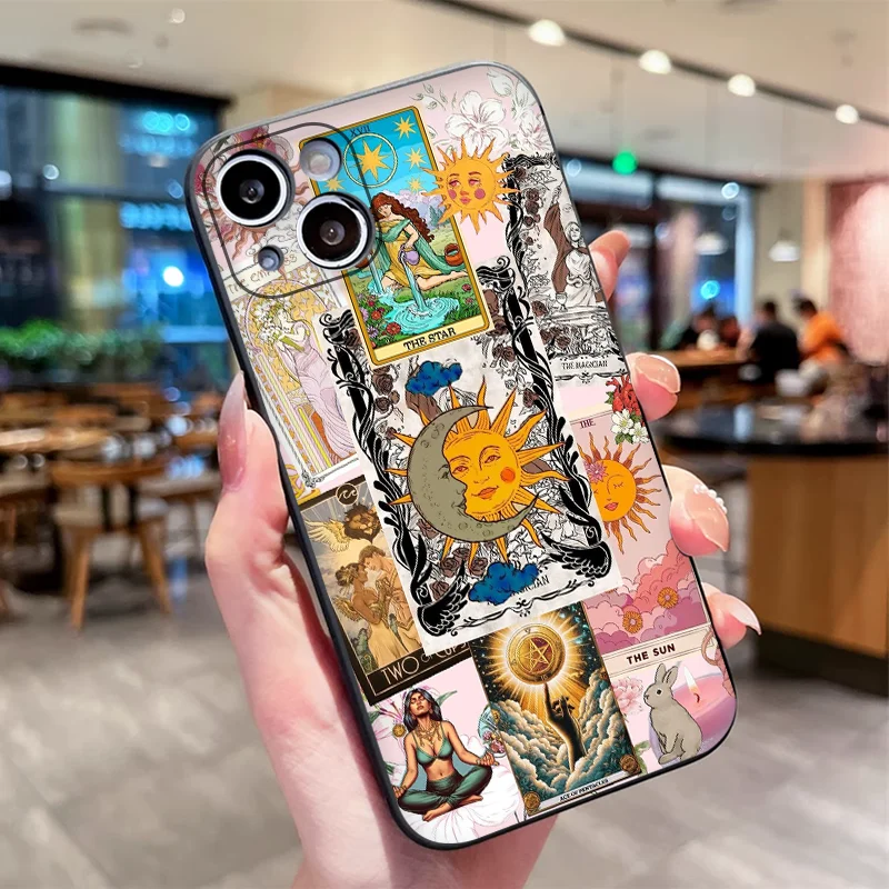 Witch Tarot Card Collage Art Phone Case for IPhone 15 16 14 13 12 11 Pro Max 7 8 14 15 Plus 16E SE4 X XR XS Soft Silicone Covers view 5