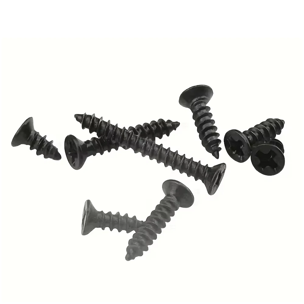 M2 black Flat Head Cross Carbon Steel Self-Tapping Screw 800Pcs, Suitable For Home Improvement, DIY Engineering, Electronic Prod