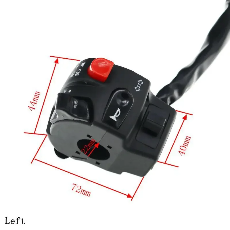 MotoLovee 22mm Motorcycle Switches Motorbike Horn Button Turn Signal Electric Fog Lamp Light Start Handlebar Controller Switch