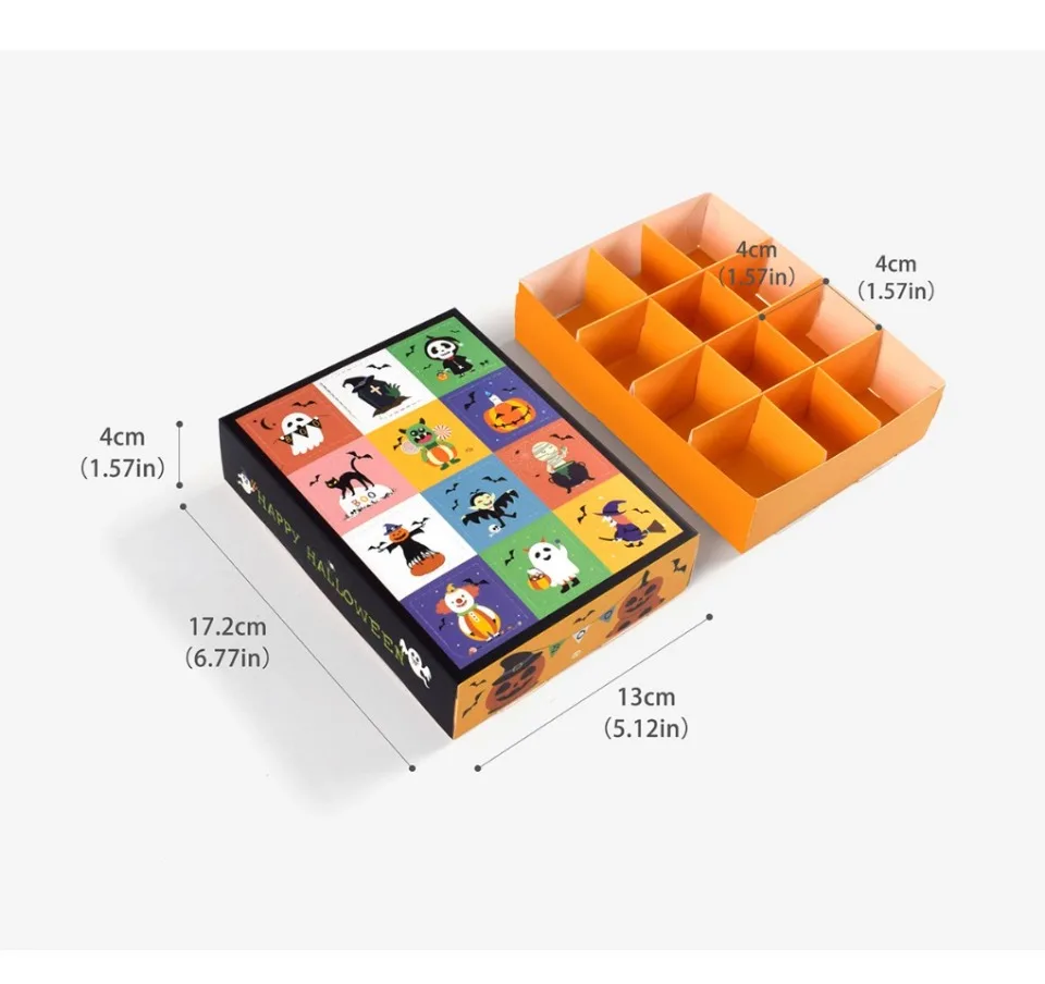10/20/30 teile/los Halloween Candy Box Hausgemachte Geschenk Box 12 Grid Süßes Oder Saures Boxen Geschenk Box spielzeug Geburtstag Boxen Für Halloween – Detail 7