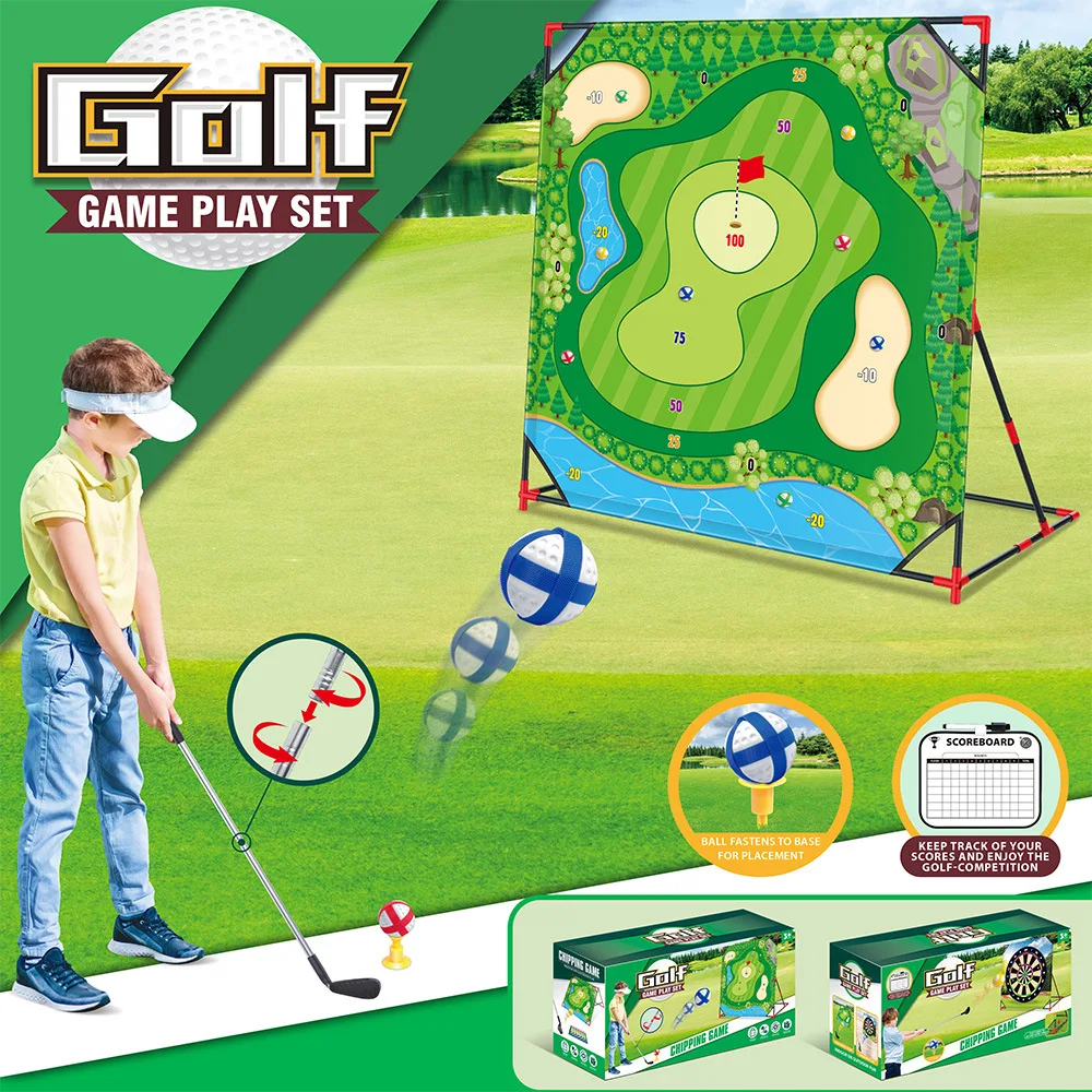Novo vertical crianças golfe pegajoso bola jogo conjunto pai-filho acampamento ao ar livre jogando brinquedo aniversário presente de natal