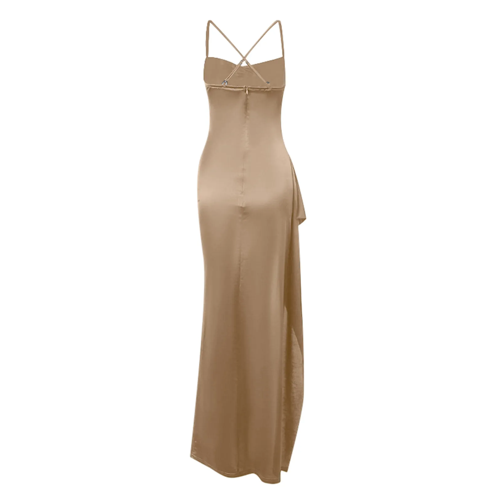 Dame elegante sexy jurk effen kleur gezellige zachte spaghetti jurk dames feest dating prachtige mode afslankende fit jurk