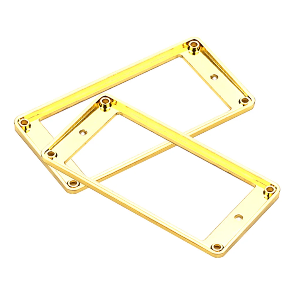 

2pcs Golden Floral Pattern Guitar Pickup Rings Metal Flat Humbucker Covers For Electric Guitar Decoration