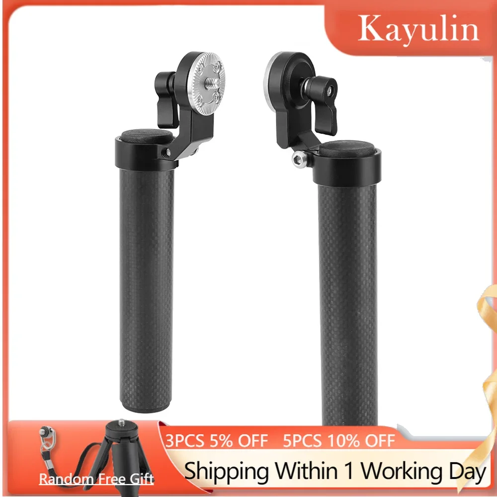 

Kayulin Carbon Fiber Handgrip With ARRI Rosette M6 Thumbscrew Connection (A Pair) For DSLR Handle Shoulder Rig