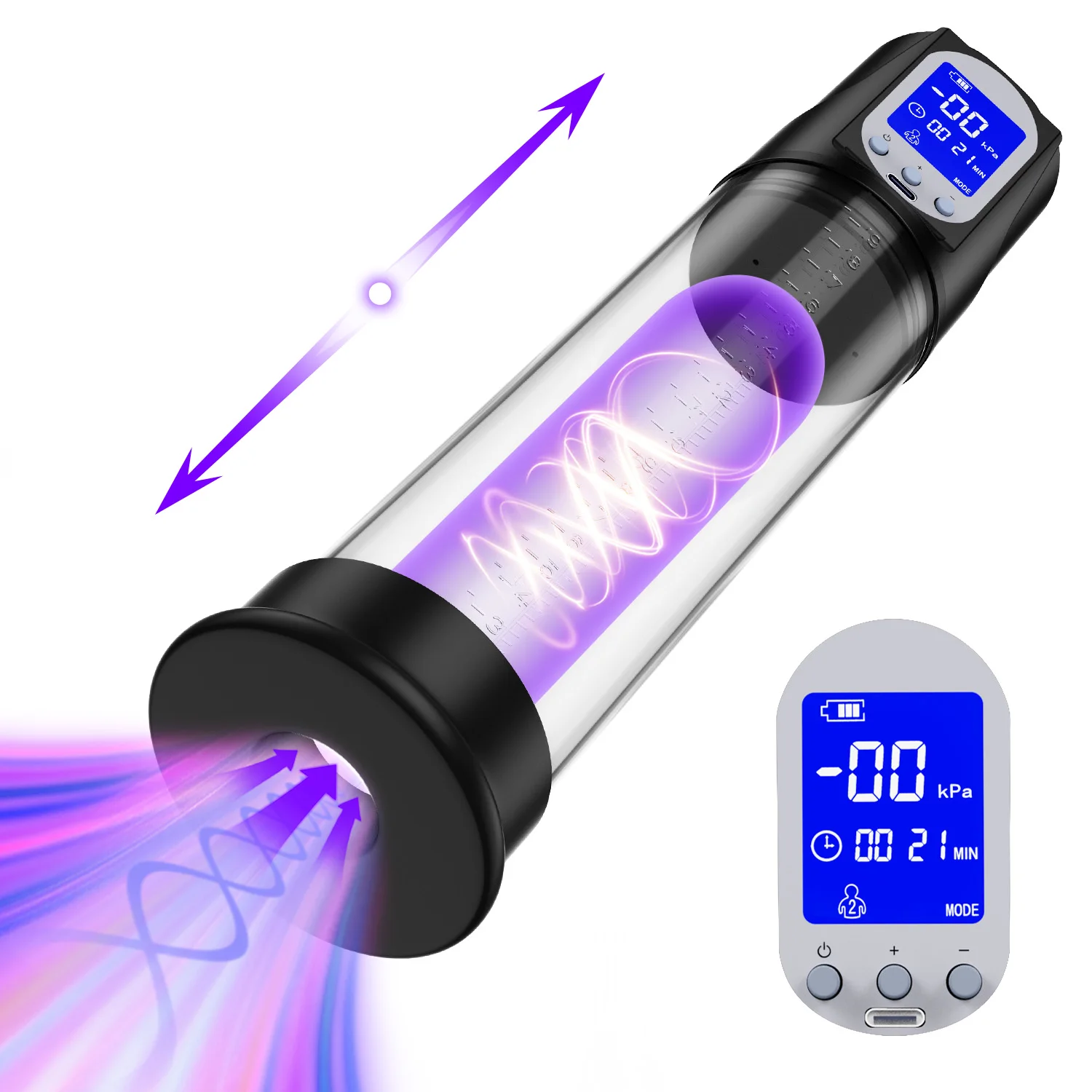 

Electric Vacuum Penis Pump Men Sex Toys Penis Extender Led Display & Powerful Suction Cock Erection Training Enlargement Pump