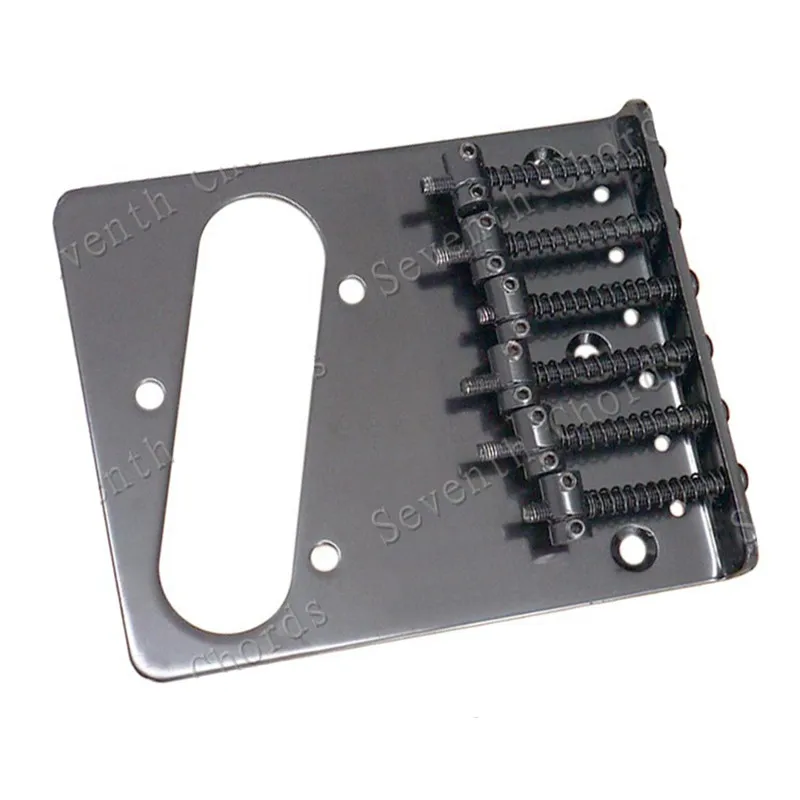 Ein Satz schwarzer, silberfarbener Top-Load-Sattel-Hardtail-Saitenbrücken für E-Gitarren-Musikinstrumentenzubehör – Detail 9
