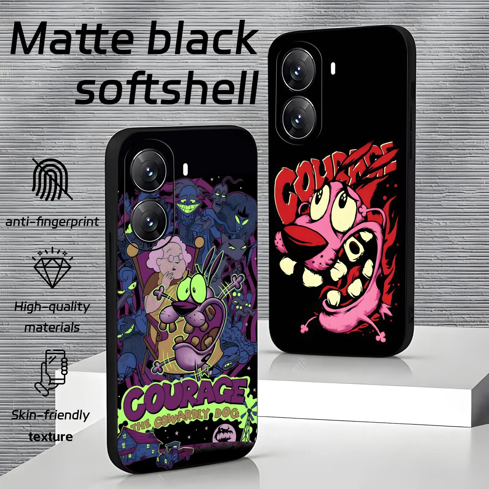 Coque de téléphone Courage the C-Cowardly D-DogS, étui souple noir résistant aux chocs pour Xiaomi POCO M7 M6 M5 X8 X7 X6 F8 F7 F6 Pro 5G