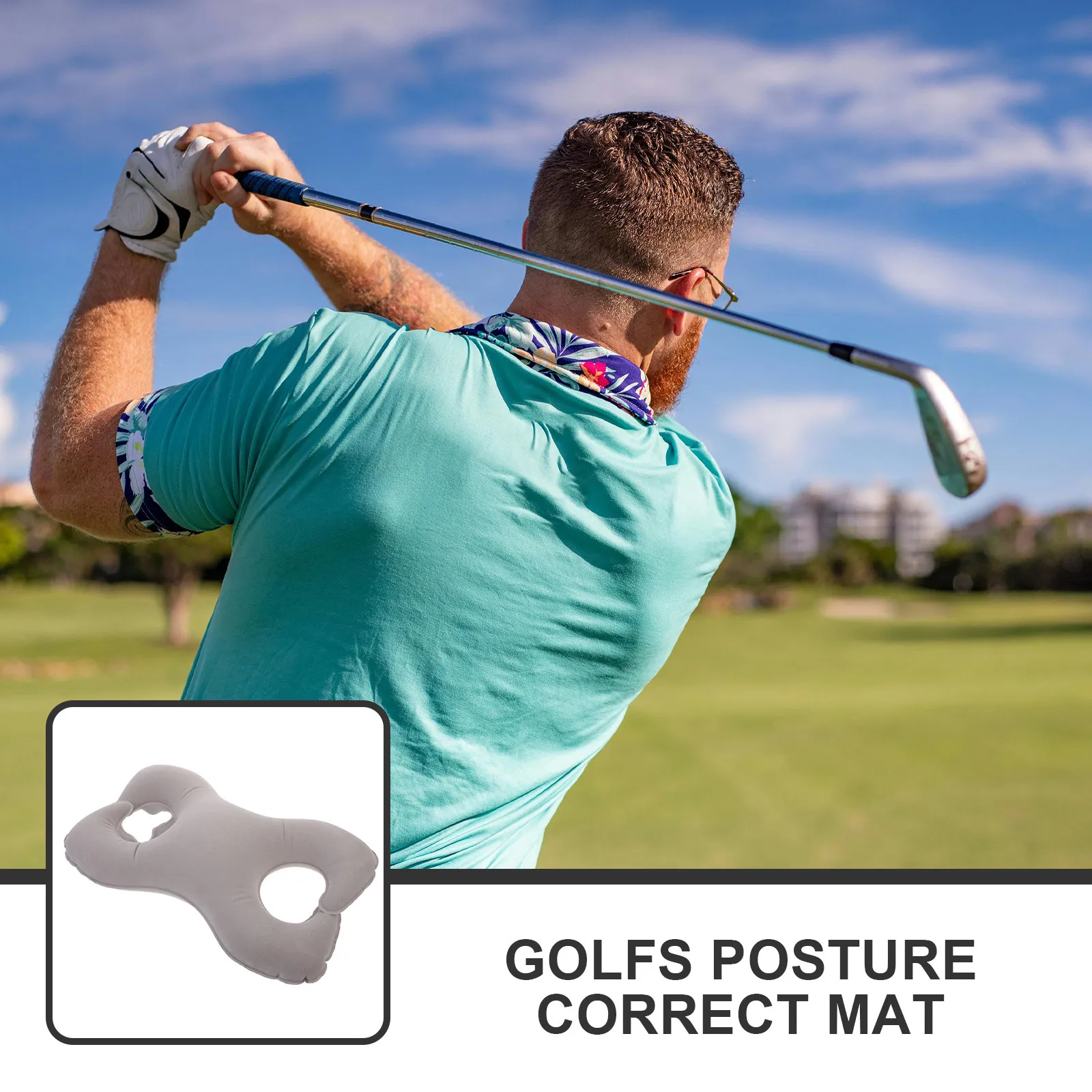 

Golf Swing Trainer 8-Shaped Inflatable Lightweight Portable Posture Correction Mat For Men Women Beginners Training Aid