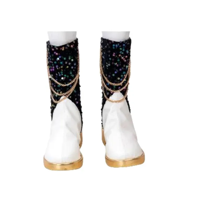 أحذية نسائية ميرا التأثيرية Kpop شيطان الصيادين ميرا أبيض وأسود أحذية حفلات DJ (السفينة خلال 10 أيام عمل)