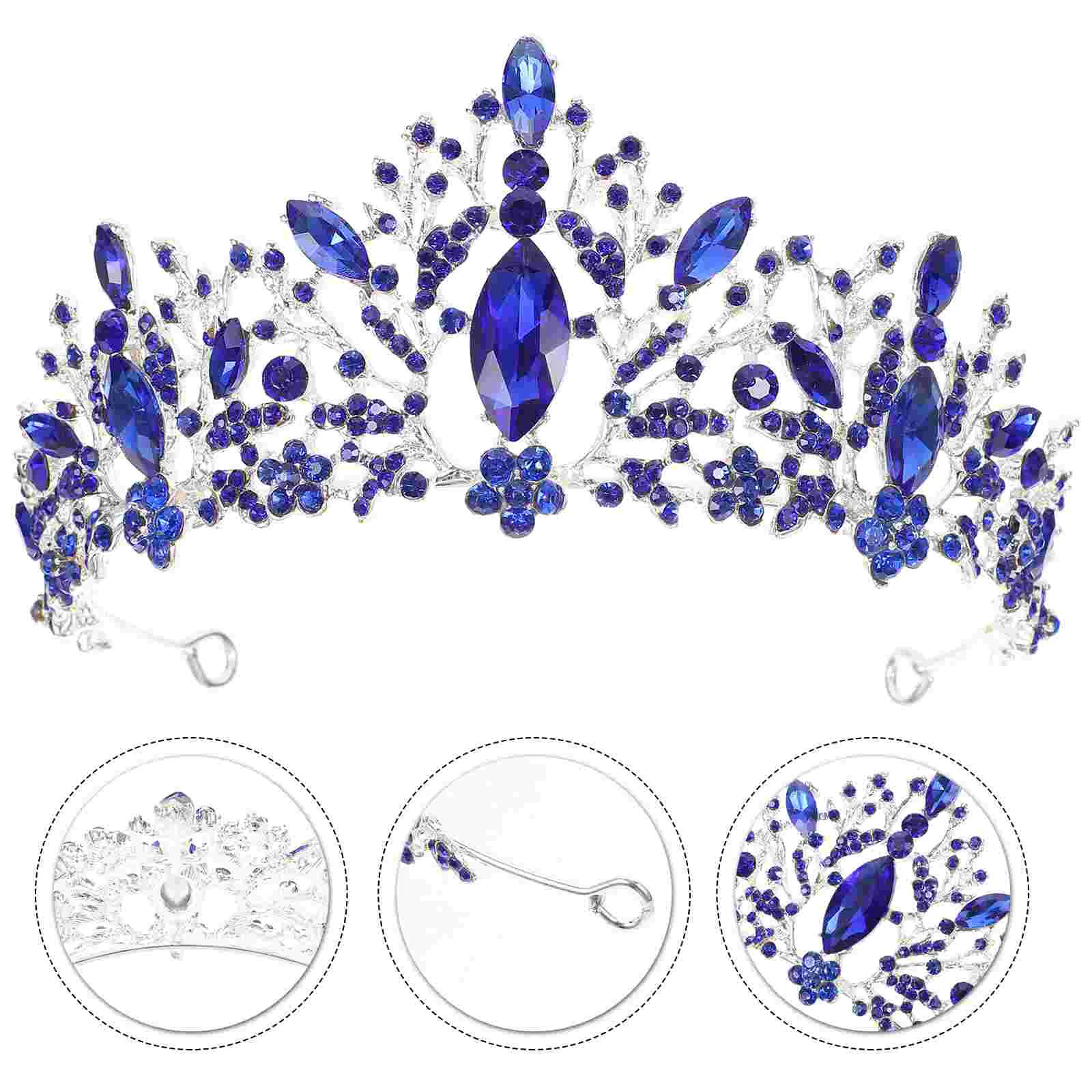 

Hair Band Bridal Accessories Women Crown Hoop Head Wedding Bride Headband Blue Dinner Party