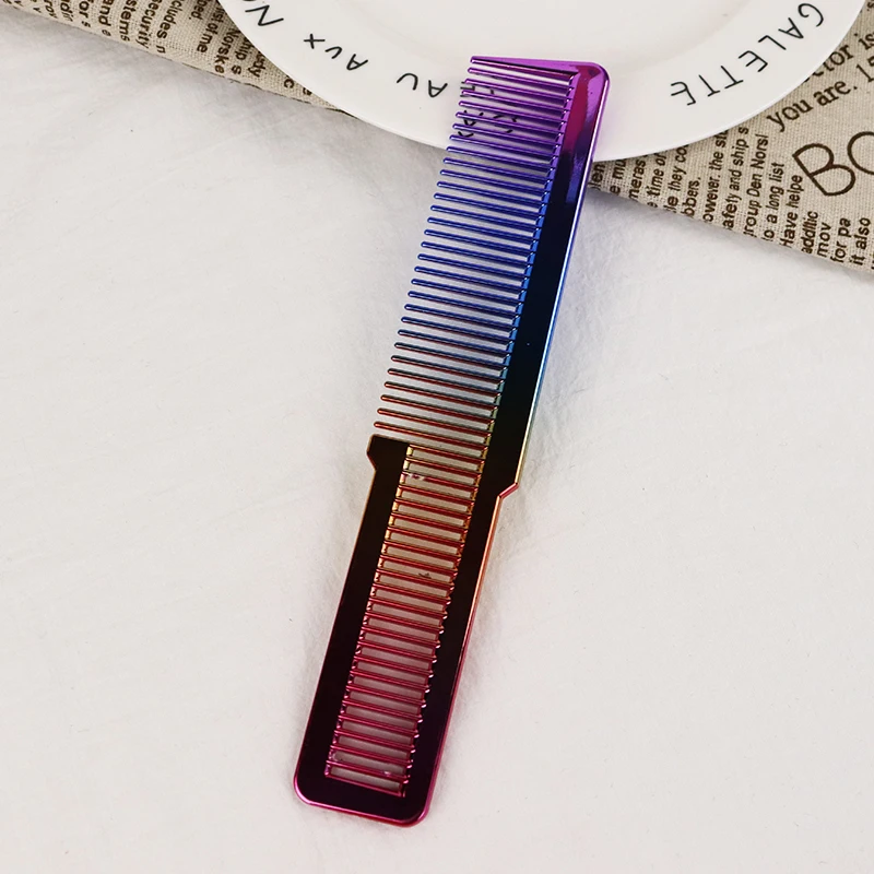 Galvanisierter Haarkamm, Professioneller Feinzahnkamm mit Flachem Oberteil, Geeignet für Stylisten als Haaraccessoire – Detail 8