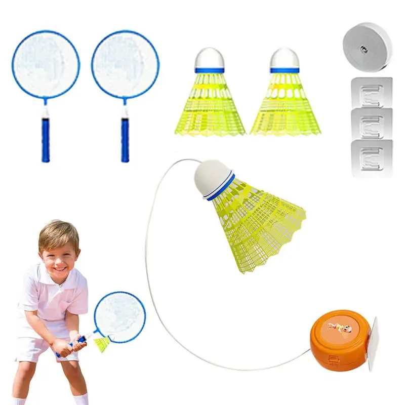 

Rebound Badminton Portable Badminton Trainer Adjustable Rebound Shuttlecock Practice Single Racket Swing Kit Agility Training