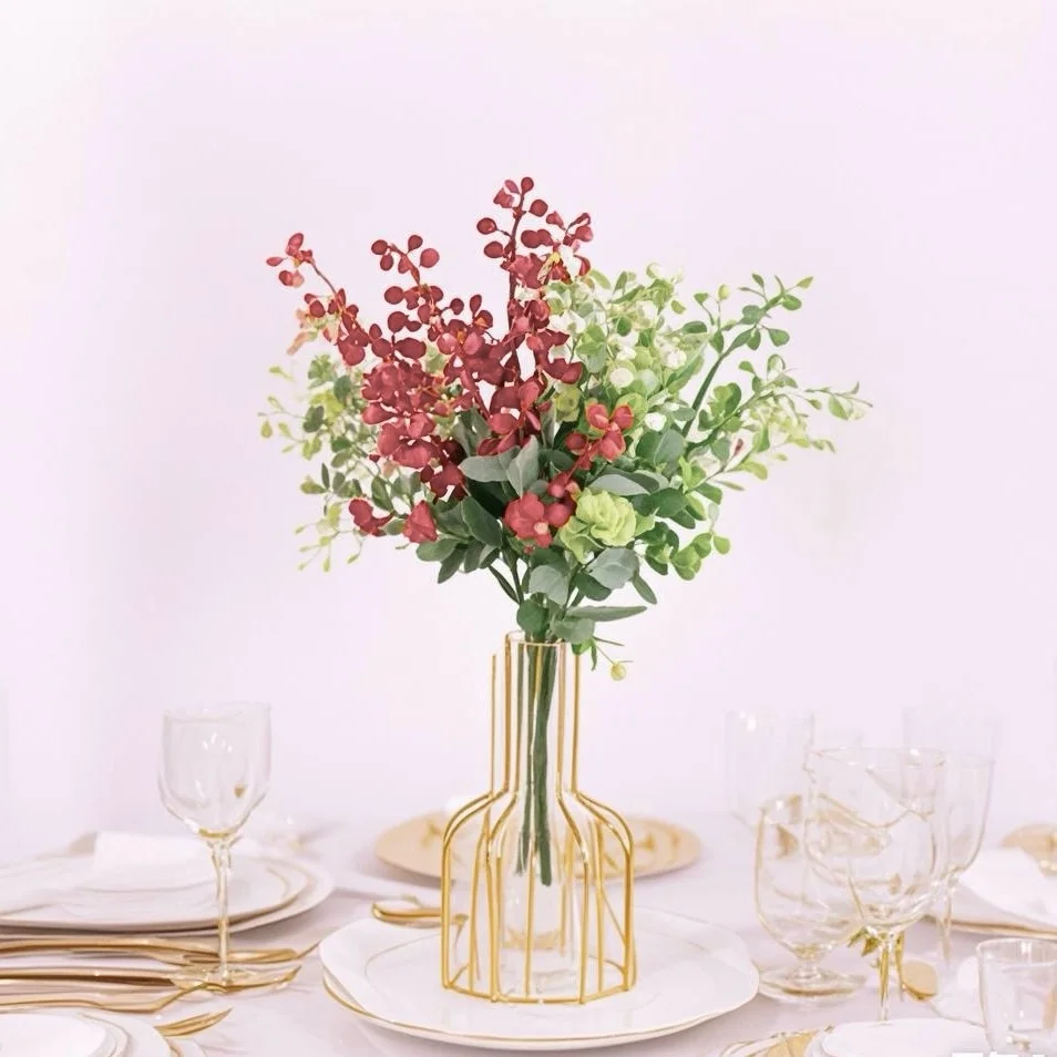 

33CM 2 bundles of artificial plants, long branches, plastic eucalyptus leaves, wedding garden decoration, green decoration