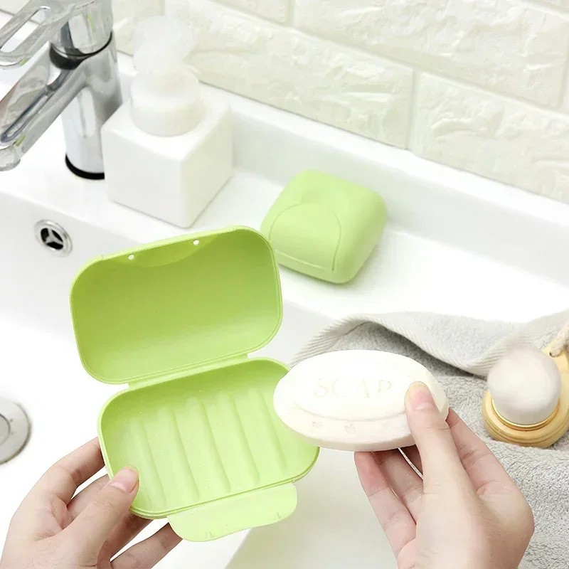 Portable Travel Soap Box Container Bathroom Acc Home Plastic Soap-Boxes with Cover Small/big Sizes Candy Color Soaps Dish Holder