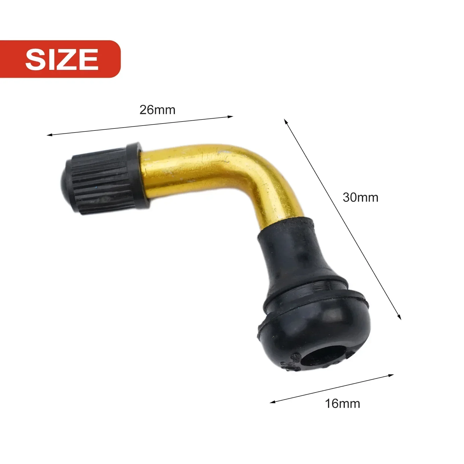 Daily Commuting Inflatable Nozzle Electric Bike Valve Rubber And Aluminum Alloy Smooth And Safe Ride 90 Degrees Bent