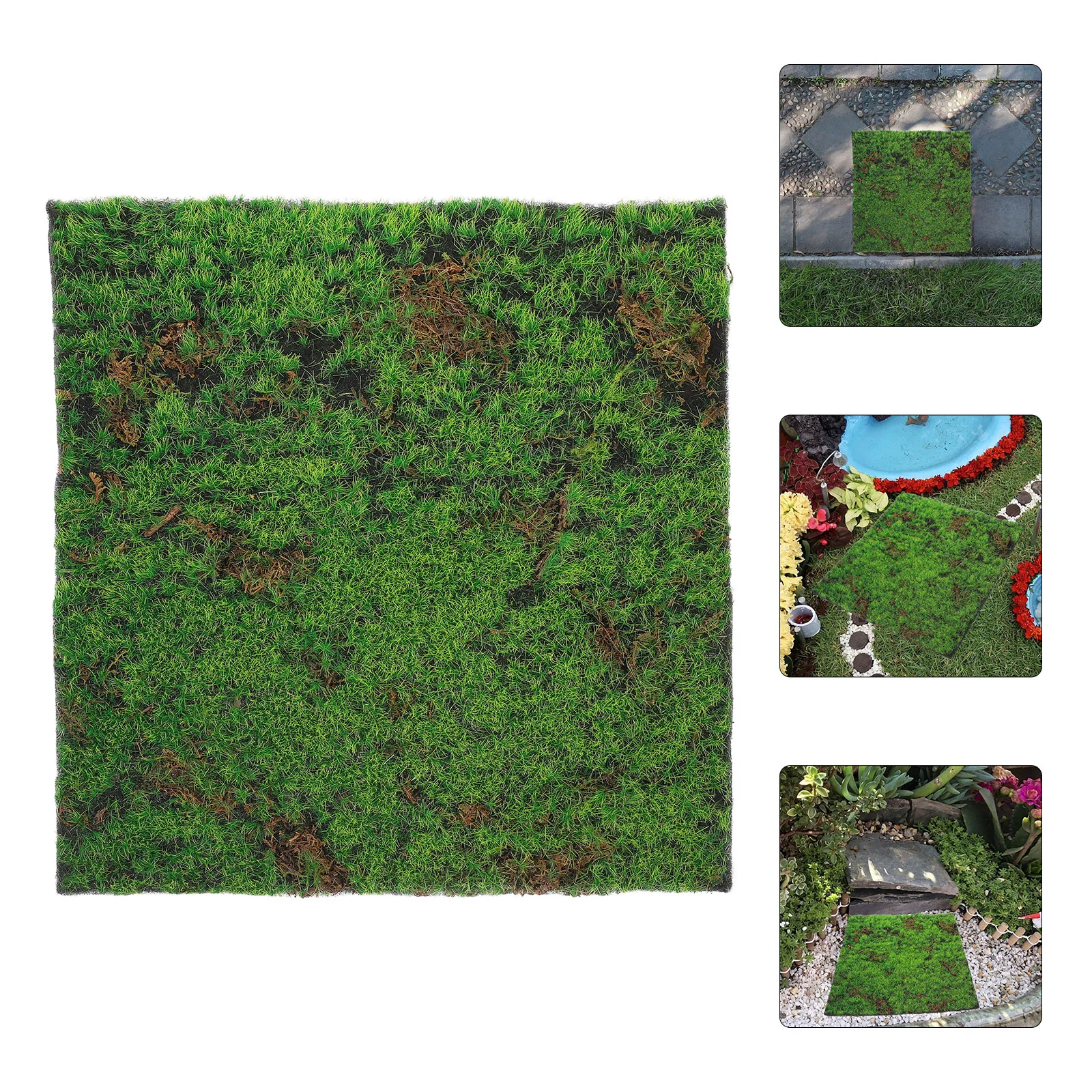 

Simulated Moss Lawn Fake Grass Rug Artificial Area Rugs for Indoor Plants Turf Micro Scene Layout Prop Carpet Pad