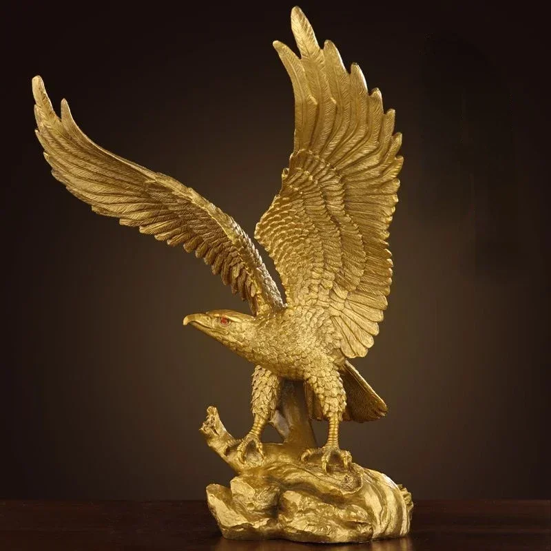 Copper Exhibition Eagle Ornament Feng Shui Office Spread Wings Living Room Home Decor Crafts