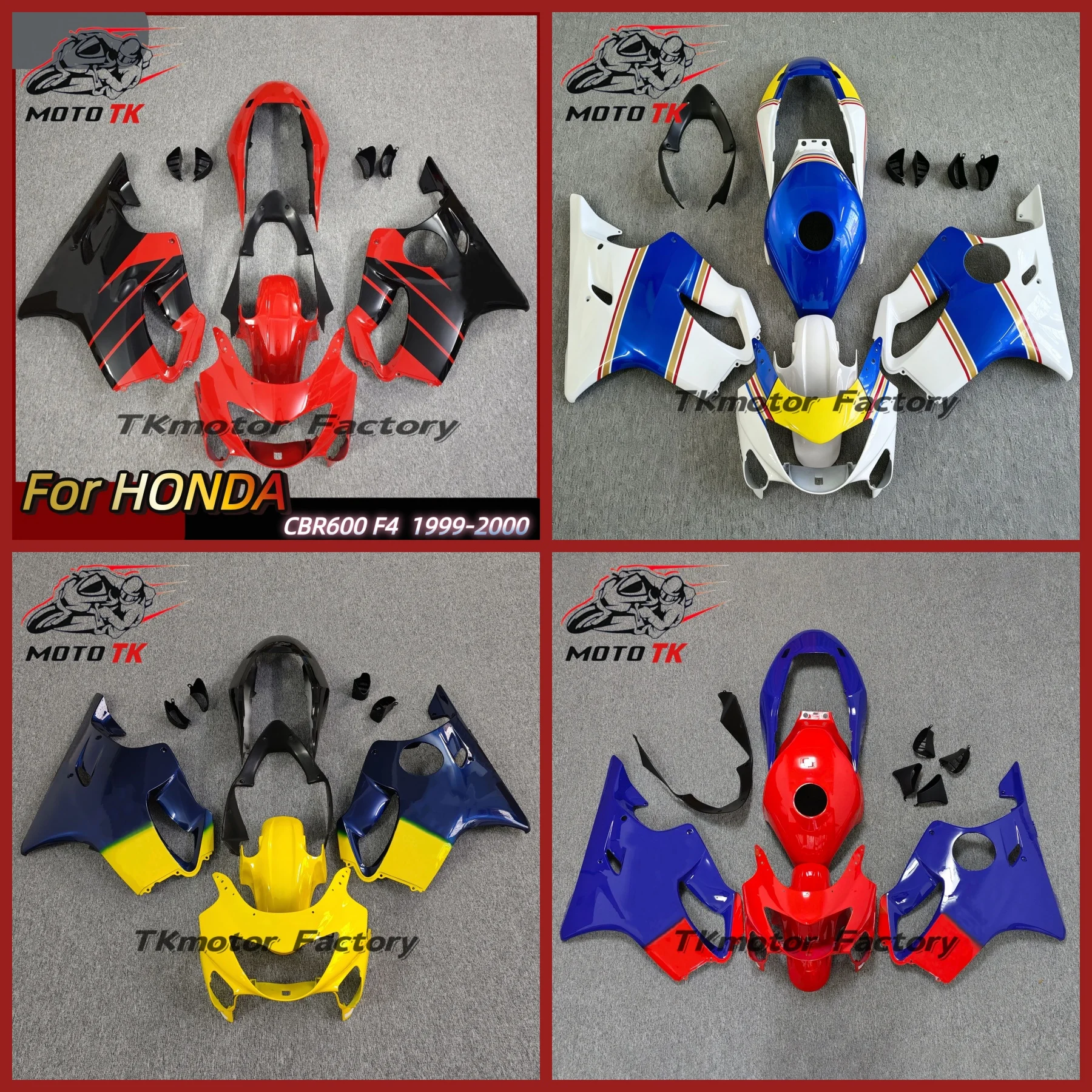 Motorcycle Fairing kit For HONDA CBR600F 99 00 CBR600 F4 1999 2000 Fairing Yellow Blue Motorcycle Housing 6