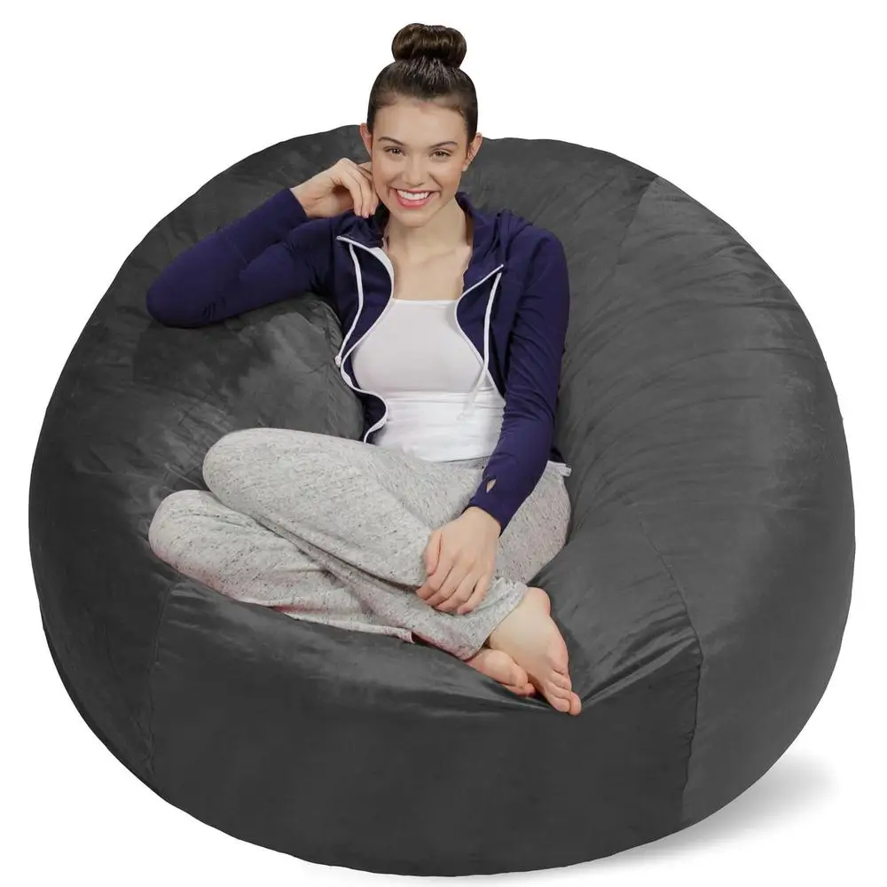 Oversized Memory Foam Lounger Soft Microsuede Cover Perfect Kids Teens Gaming Watching TV Comfortable Seating