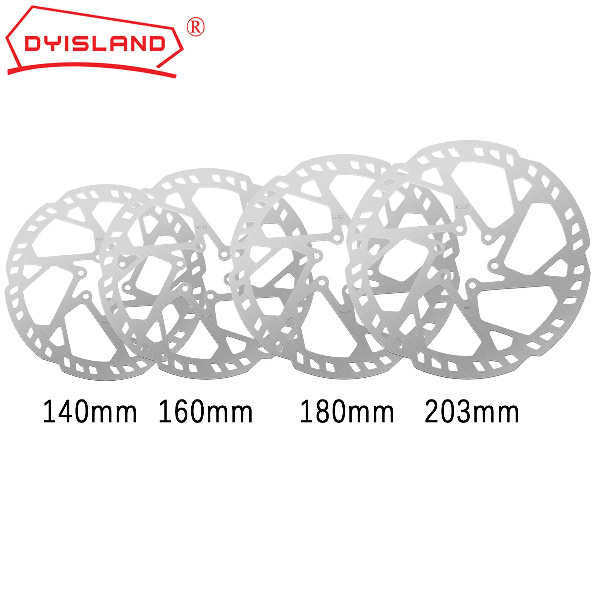 DYISLAND MTB Bike Disc Brake Rotor 140mm/160mm/180mm/203mm 2.3mm thickness Stainless Steel Brake Rotors Road Bicycle Brake Disc