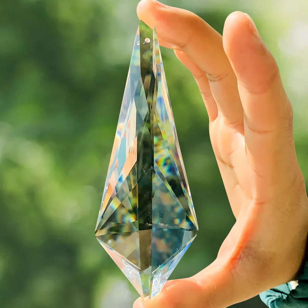120mm Excellent Brilliant Arrow Crystal Prism Suncatcher Faceted Daylighting Sun Lover Shinning Drop Pendant Window Garden Decor