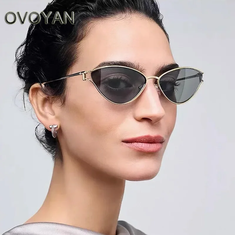 

Женские солнцезащитные очки в металлической оправе OVOYAN, в стиле ретро, 2024