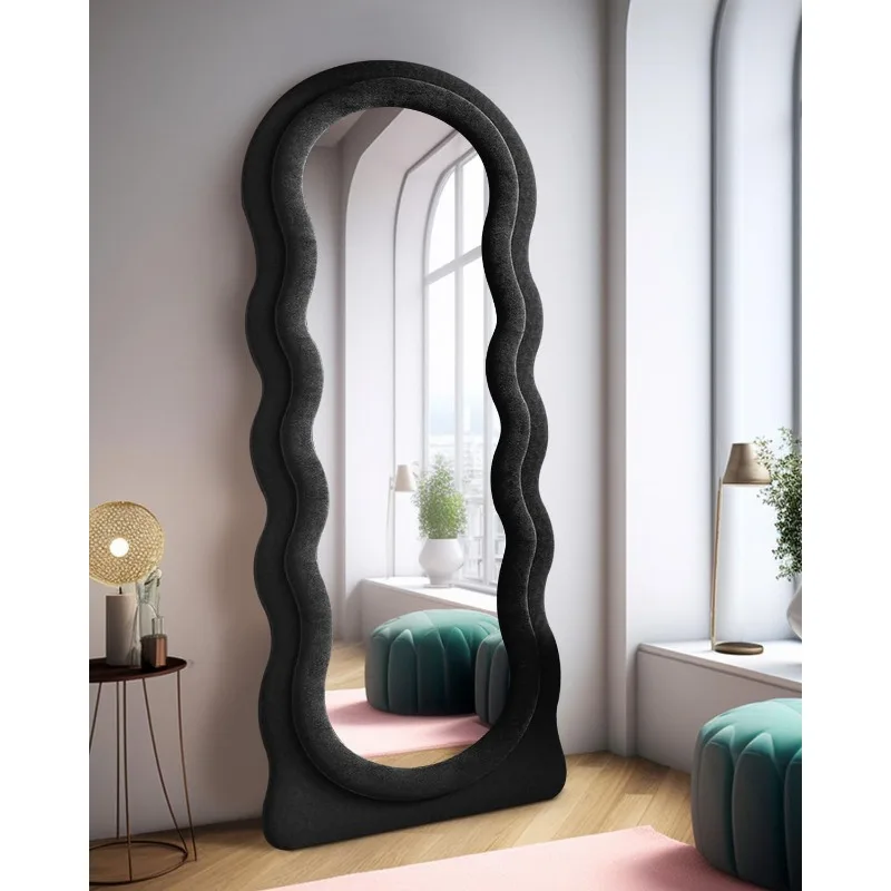 

Floor Mirror with Stand, Full Length Mirror Wall Mounted, Full Length Floor Mirror, Standing Mirror Full Length, Irregular Wavy