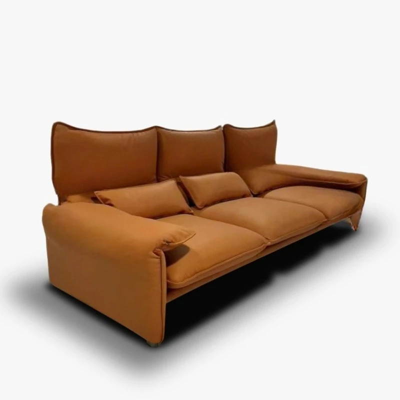 

Hardware inner frame, high backrest can fold ears, down fabric sofa