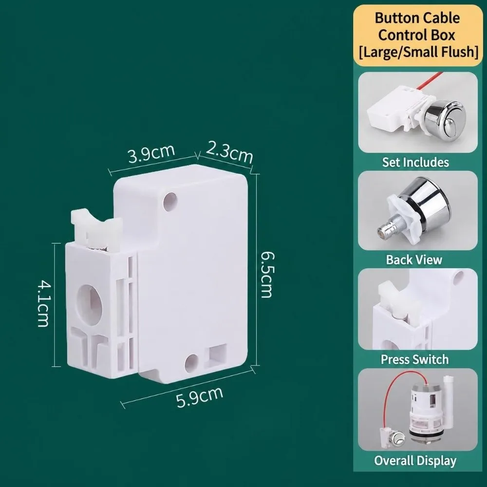 Double Flush Toilet Flush Button Cable Operated Easy Install Toilet Flush Handle with Cable Box Adjustable