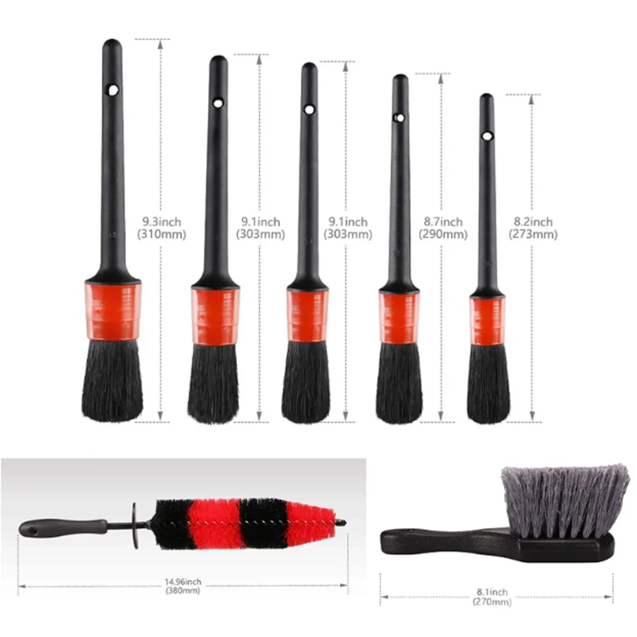 8PCS Car Detailing Brush Set Wheel &Tire Brush Car Detailing Kit Automotive Brush for Car Alloy Wheel Air Vent Interior Exterior