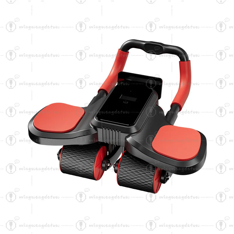 Rechargeable Counting 4-Wheel Ab Roller, Abdominal Workout with Calorie Counter