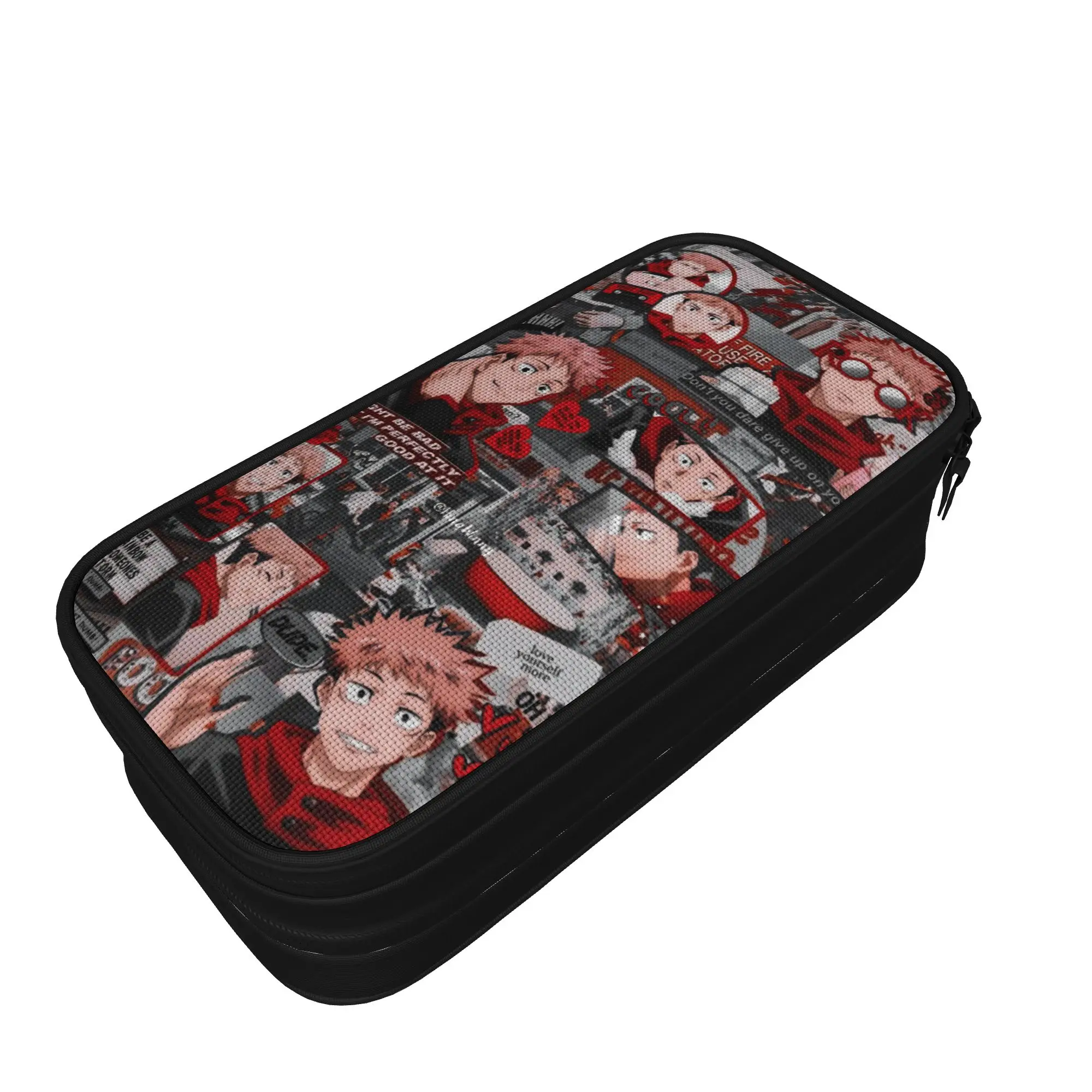 Large Capacity Pencil Pouch Itadori Yuji  School Supplies  JJK Anime  Double Layer Pencilcase Women Makeup Bag Perfect Gifts