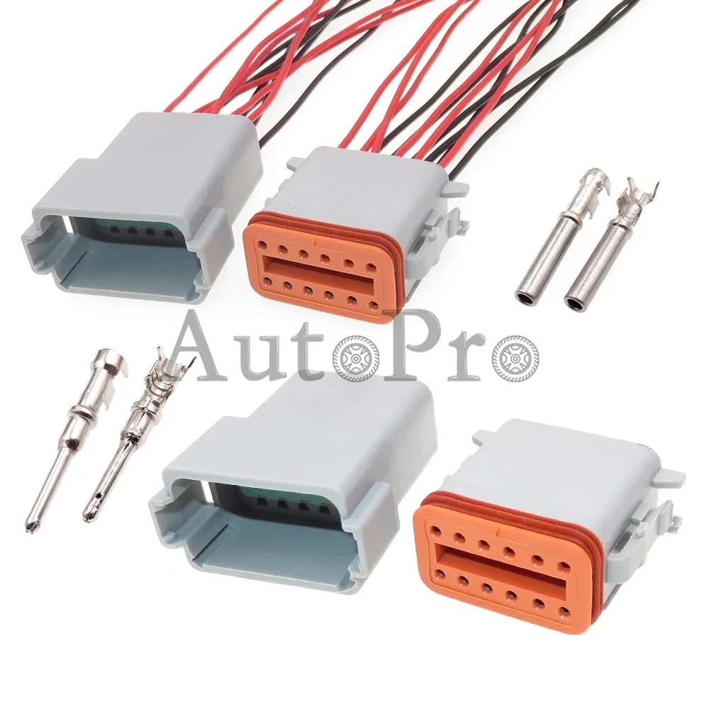 1 Set 12 Hole AC Assembly Car Male Female Docking Connector DT06-12P DT06-12S Automobile Electric Wire Waterproof Socket