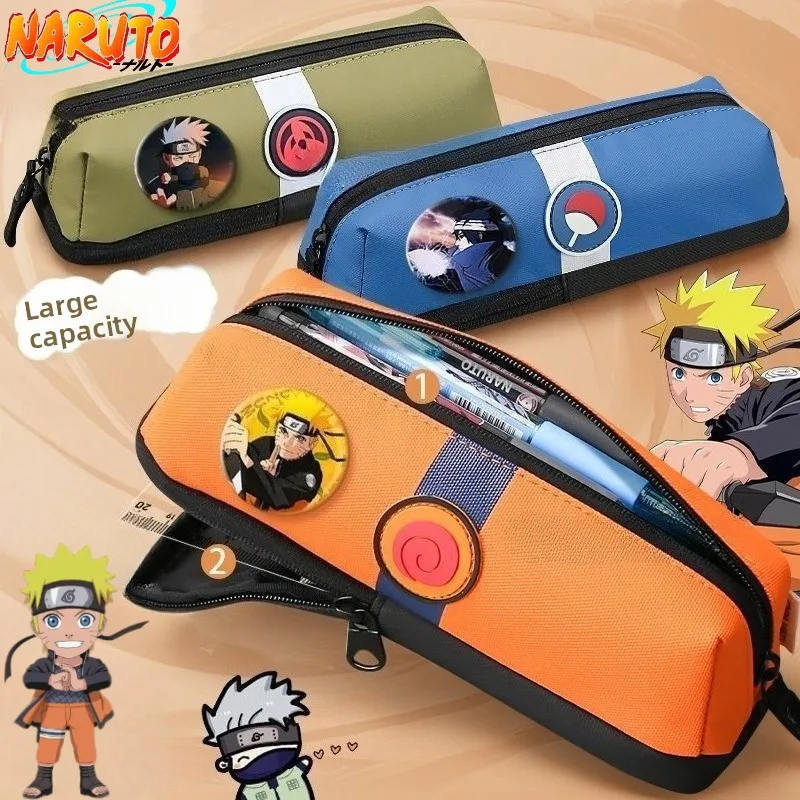 

Simple Naruto Uzumaki Naruto Hatake Kakashi Uchiha Sasuke Cool Creative Anime Card Pattern Stylish Large Capacity Stationery Box