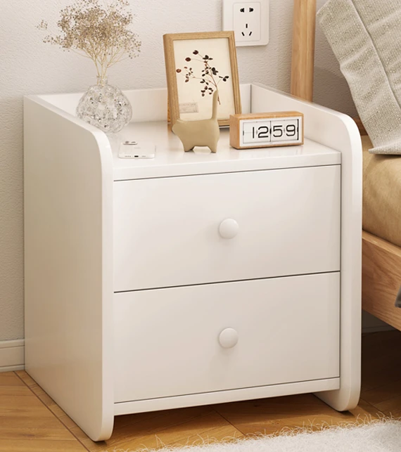 

Bedside table simple small white bedside storage cabinet