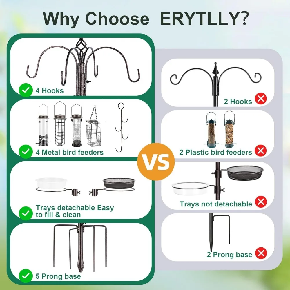 野鳥の餌台キット、吊り下げ式フィーダー、スエットホルダー、水飲みボウル付き、庭に鳥を引き付けるため