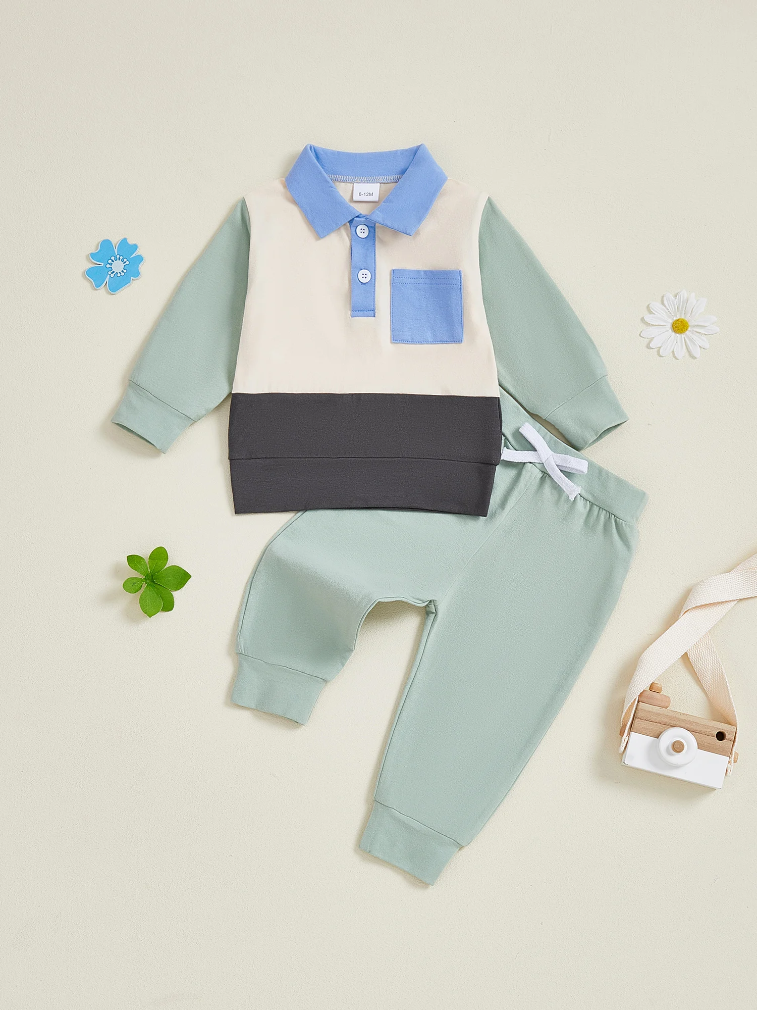 

Stylish Toddler Boys 2-Piece Set with Trendy Long Sleeve Shirt and Comfortable Elastic Waist Pants Perfect for Any Occasion