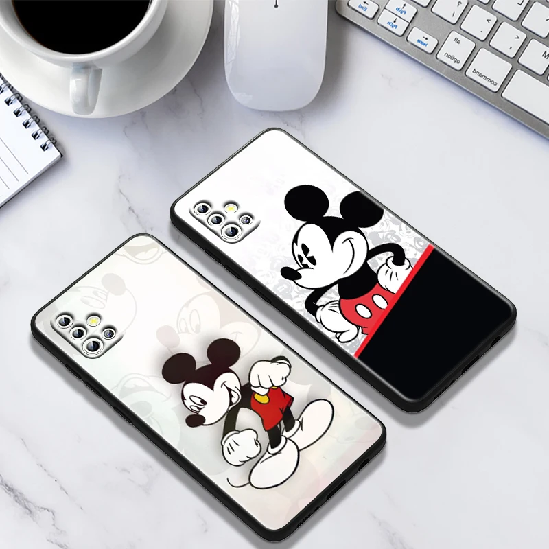 Fashion Minnie Mickey For Samsung Galaxy A73 A54 A52S A72 A71 A52 A51 A22 A32 A21S 4G 5G Silicone Soft Black Phone Case