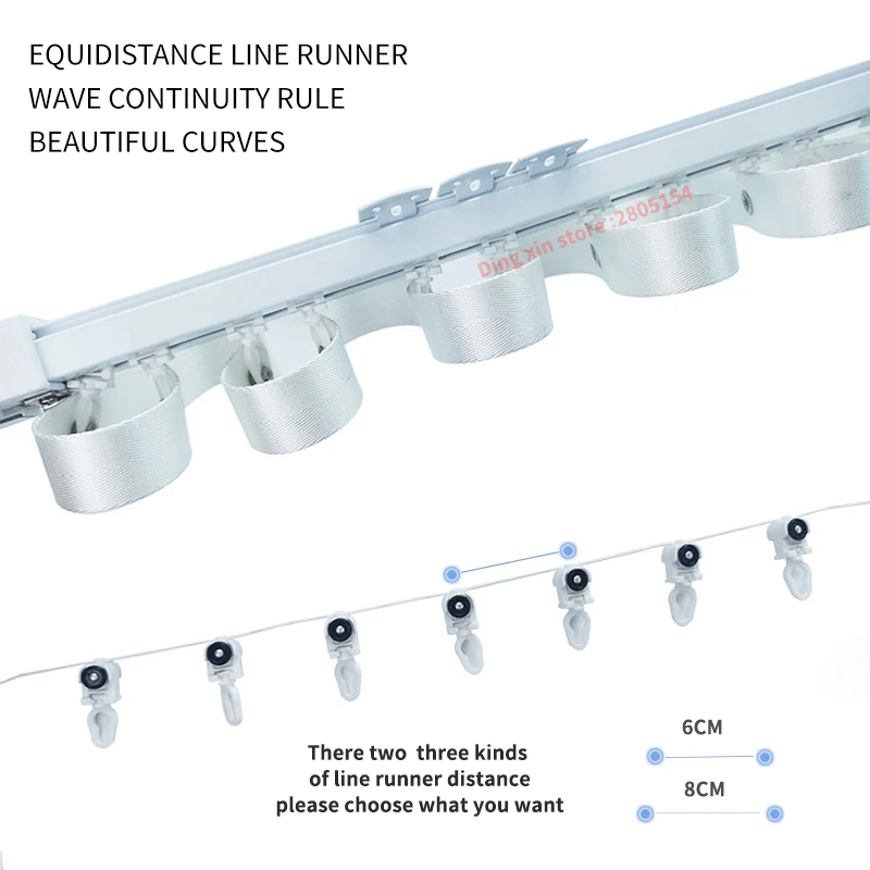 Cortina eléctrica inteligente con wifi para el hogar, Riel de cornisa con ondas S, funciona con alexa, google Home, yandex, alice, motorize track,