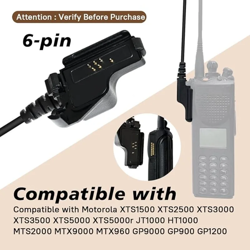 Remote Speaker Microphone IP55 Water Resistant with 3.5mm Audio Jack for Motorola PMMN4051B XTS5000 XTS2500 XTS1500 Radio