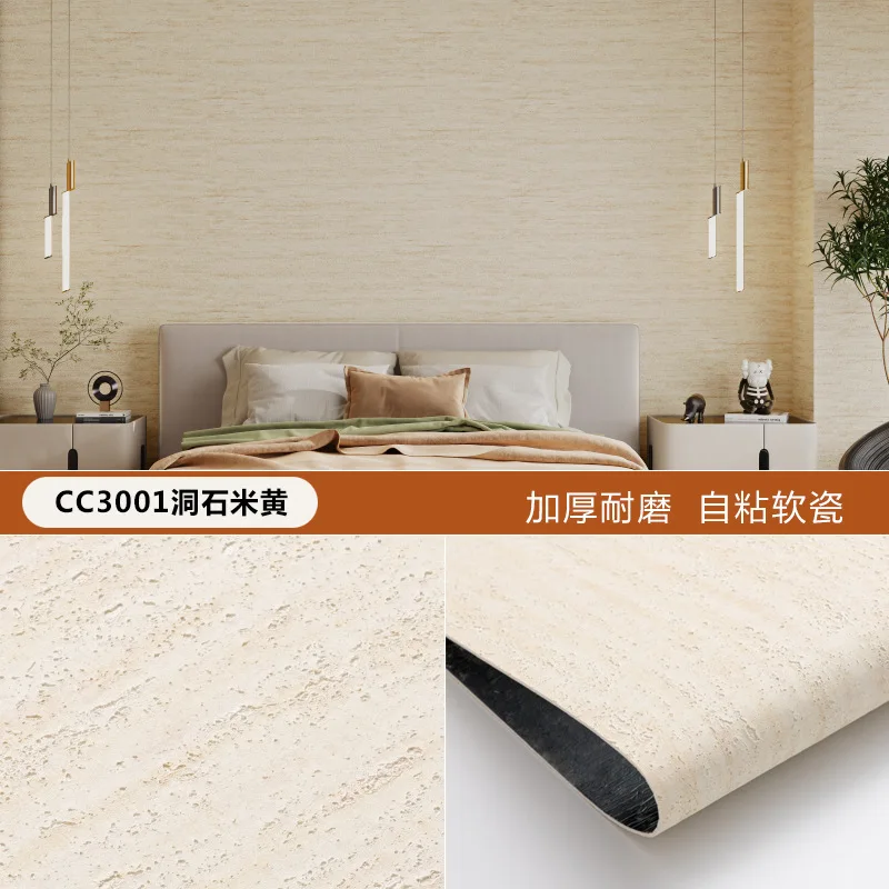 60cm Peel and Stick 3D Wall Panel Waterproof Soft Ceramic Wallpaper for Indoor Home Decor Living Room Bedroom Wall Cladding Deco